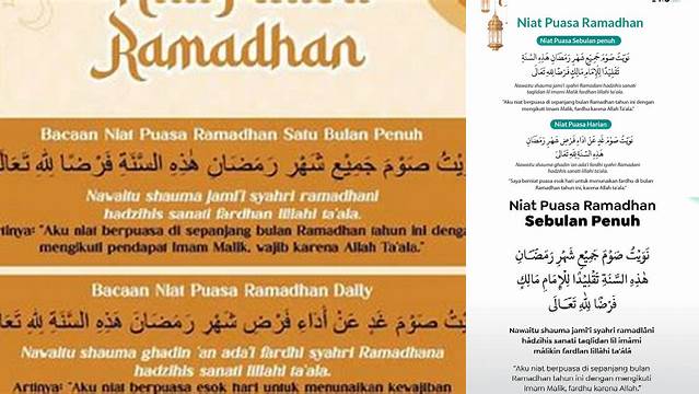 Niat Puasa Satu Bulan Ramadhan