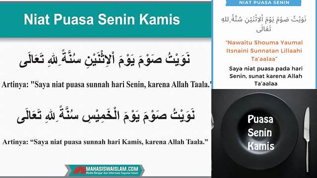 Niat Puasa Senin Kamis Nu Online