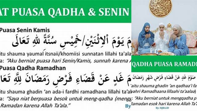 Niat Puasa Senin Kamis Qadha Ramadhan