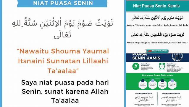 Niat Puasa Senin Kamis Untuk Anak