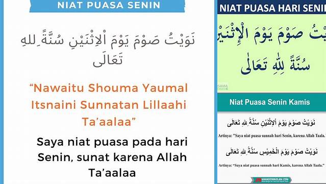 Niat Puasa Sunnah Hari Senin