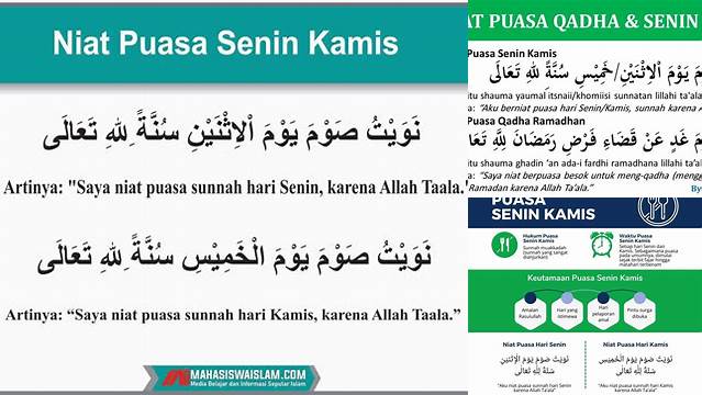 Niat Puasa Sunnah Senin Dan Kamis