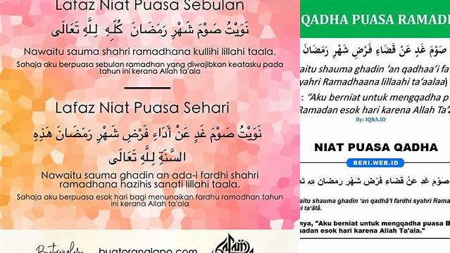 Niat Puasa Untuk Mengganti Puasa Ramadhan