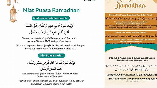 Niat Puasa Untuk Satu Bulan