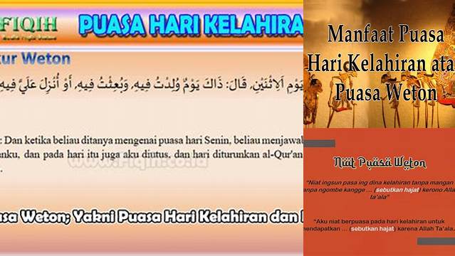 Niat Puasa Weton 3 Hari