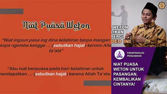 Niat Puasa Weton Pasangan