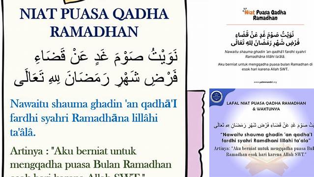 Niat Qadha Puasa Ramadhan Nu
