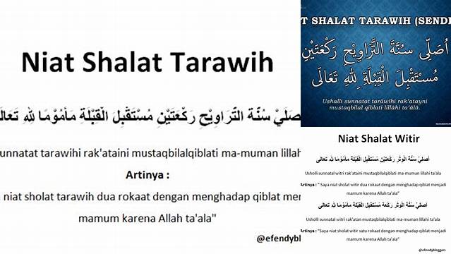 Niat Salat Tarawih Dan Witir