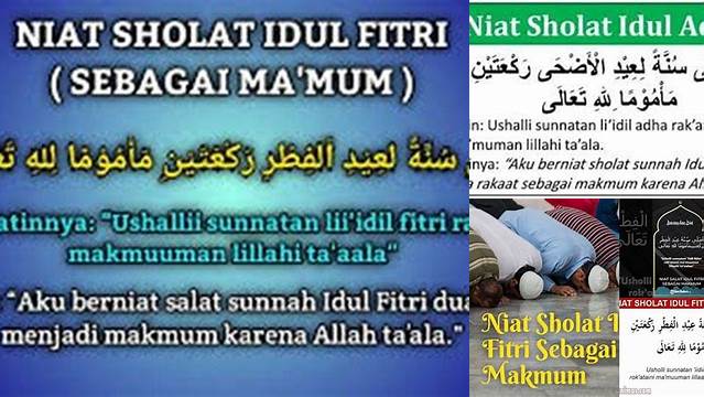 Niat Sholat Idul Fitri Makmum