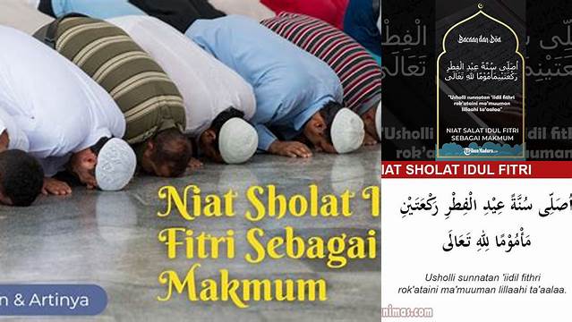 Niat Sholat Idul Fitri Sebagai Makmum