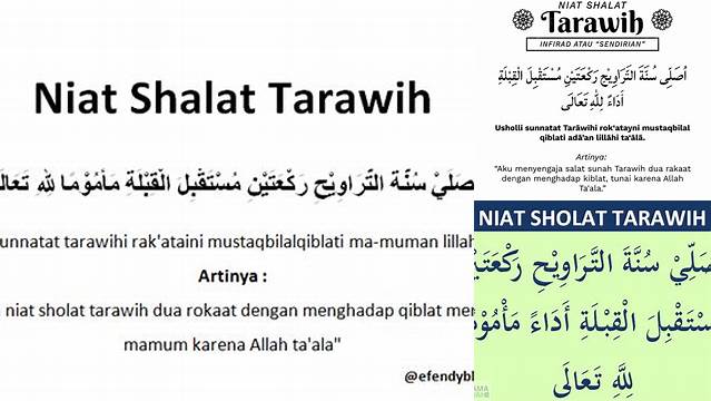 Niat Sholat Tarawih