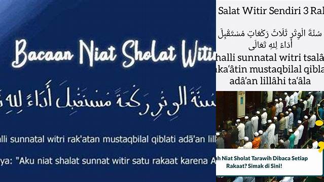 Niat Sholat Tarawih 3 Rakaat