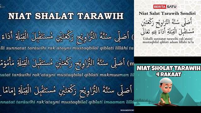 Inilah 9 Hal Penting tentang niat sholat tarawih 4 rakaat Jelang Idul Fitri