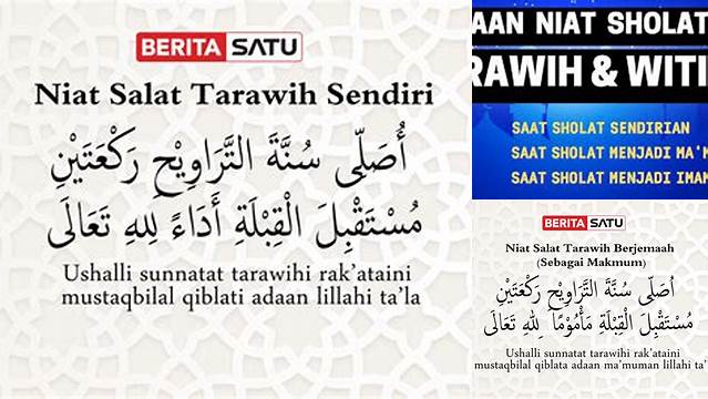 Niat Sholat Tarawih Arab