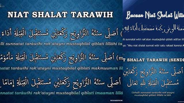 Niat Sholat Tarawih Berjamaah Dan Witir