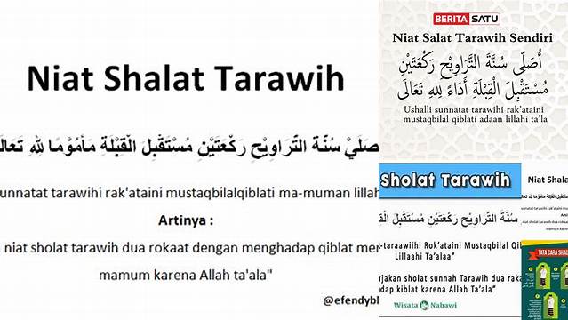 Niat Sholat Tarawih Dan Artinya