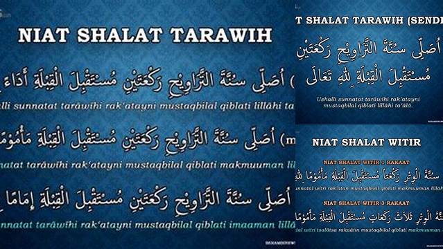 Niat Sholat Tarawih Dan Witir Arab