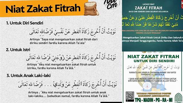 Niat Untuk Zakat Fitrah