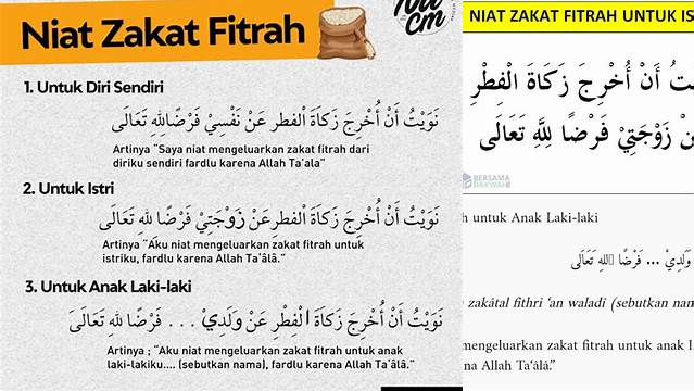 Niat Zakat Fitrah Anak Laki2