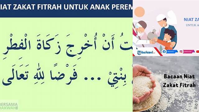 Niat Zakat Fitrah Anak Perempuan