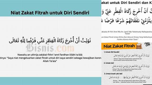 Niat Zakat Fitrah Sendiri