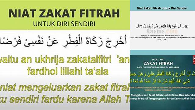 Niat Zakat Fitrah Untuk Sendiri