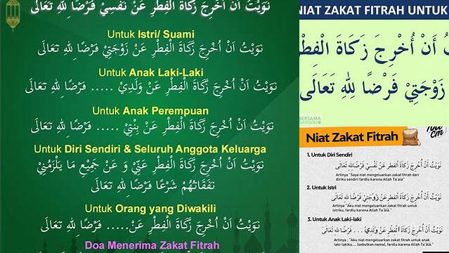 Niat Zakat Fitrah Untuk Suami Istri