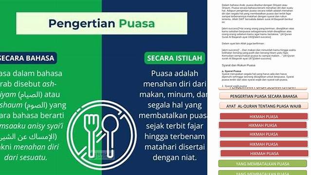 Pengertian Puasa Secara Bahasa Dan Istilah