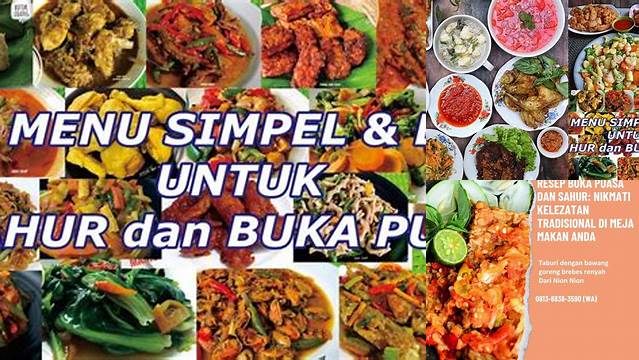 Resep Buat Buka Puasa Dan Sahur