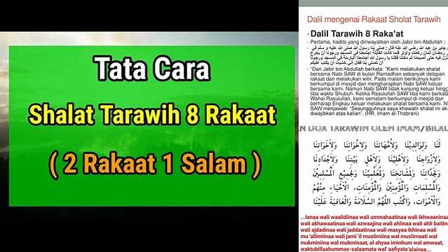 Shalat Tarawih 8 Rakaat 2 Salam