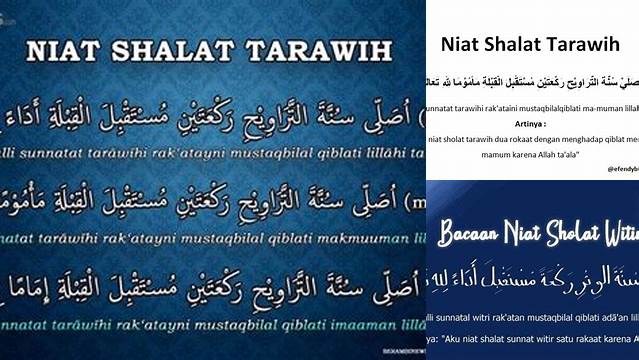 Sholat Witir Niat Sholat Tarawih