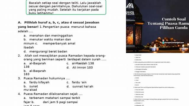 Soal Tentang Puasa Ramadhan
