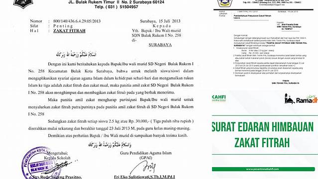 Surat Edaran Zakat Fitrah 2019