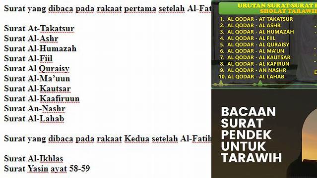 Surat Pendek Tarawih