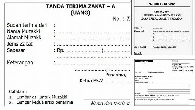 Tanda Terima Zakat Fitrah