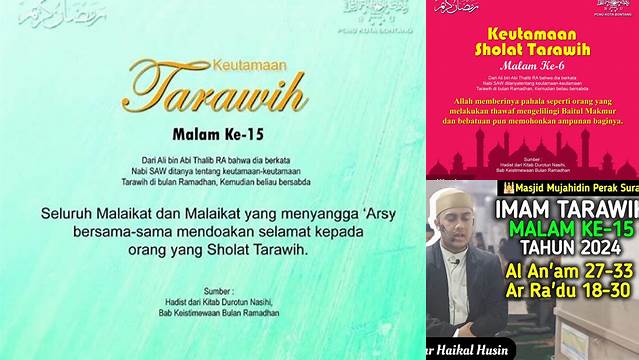 Inilah 9 Hal Penting tentang Tarawih Malam ke,15 Menuju Idul Fitri