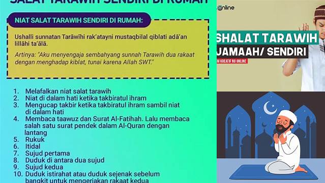 Inilah 10 Hal Penting tentang Tata Cara Tarawih Sendirian di Rumah untuk Sambut Idul Fitri