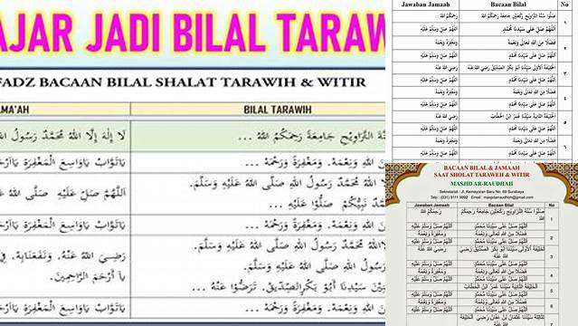 Teks Bacaan Bilal Tarawih