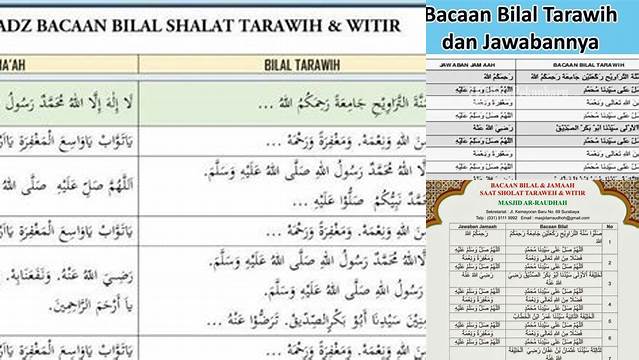 Teks Bilal Tarawih 11 Rakaat