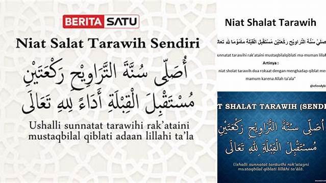 Tuliskan Bacaan Niat Salat Tarawih