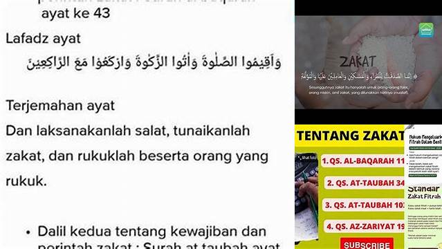 Tuliskan Salah Satu Ayat Perintah Zakat