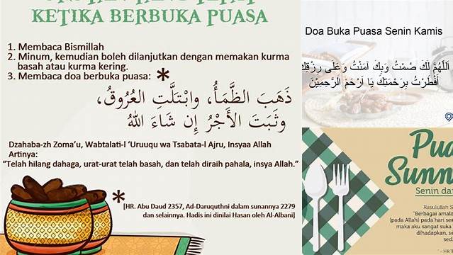 Waktu Buka Puasa Senin Kamis