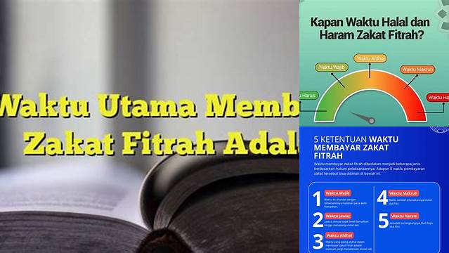 Waktu Utama Membayar Zakat Fitrah Adalah