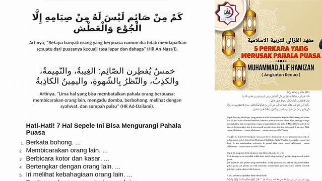 Yang Merusak Pahala Puasa